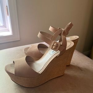 Steve Madden Nude Platform Wedges Size 8.5